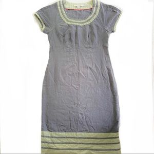 Boden Blue/Green Linen Sheath Dress US 2